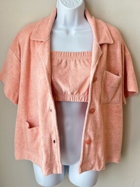 Noize Peach Terry Cloth Two-Piece Set - “Shelby” - Resortwear beachwear Summer